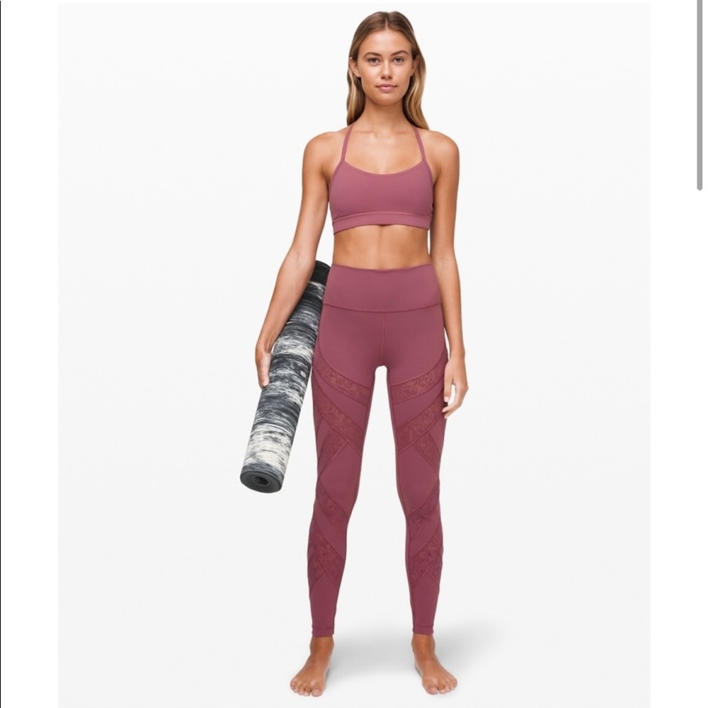 Lululemon Wunder Under High Rise Lace Mesh Luxtreme matching set